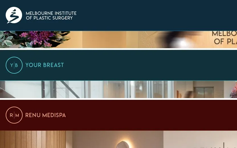 Melbourne Institute of Plastic Surgery, YourBreast and Renu Medispa, three clinic websites built on one shared foundation